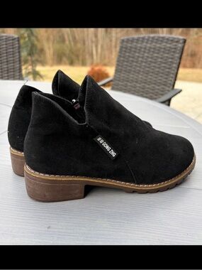 Black Faux Suede Ankle Booties